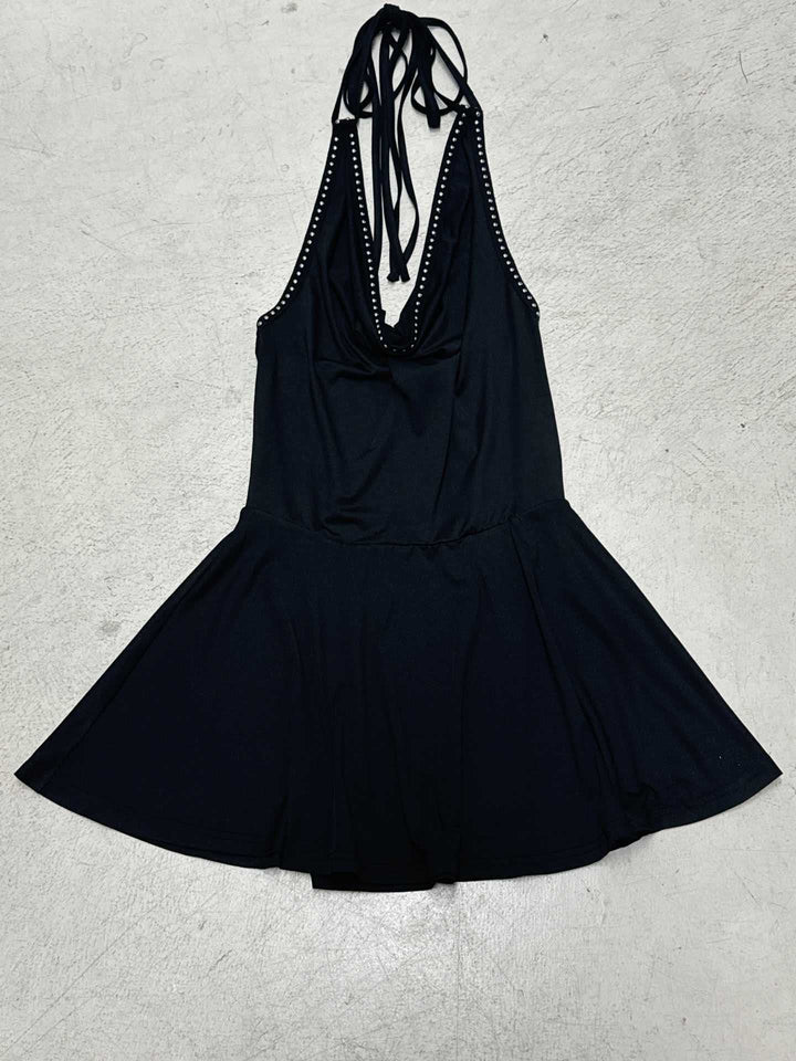 Damen Schwimmkleid mit raffiniertem Halterdesign und funkelnden Strassdetails Drune