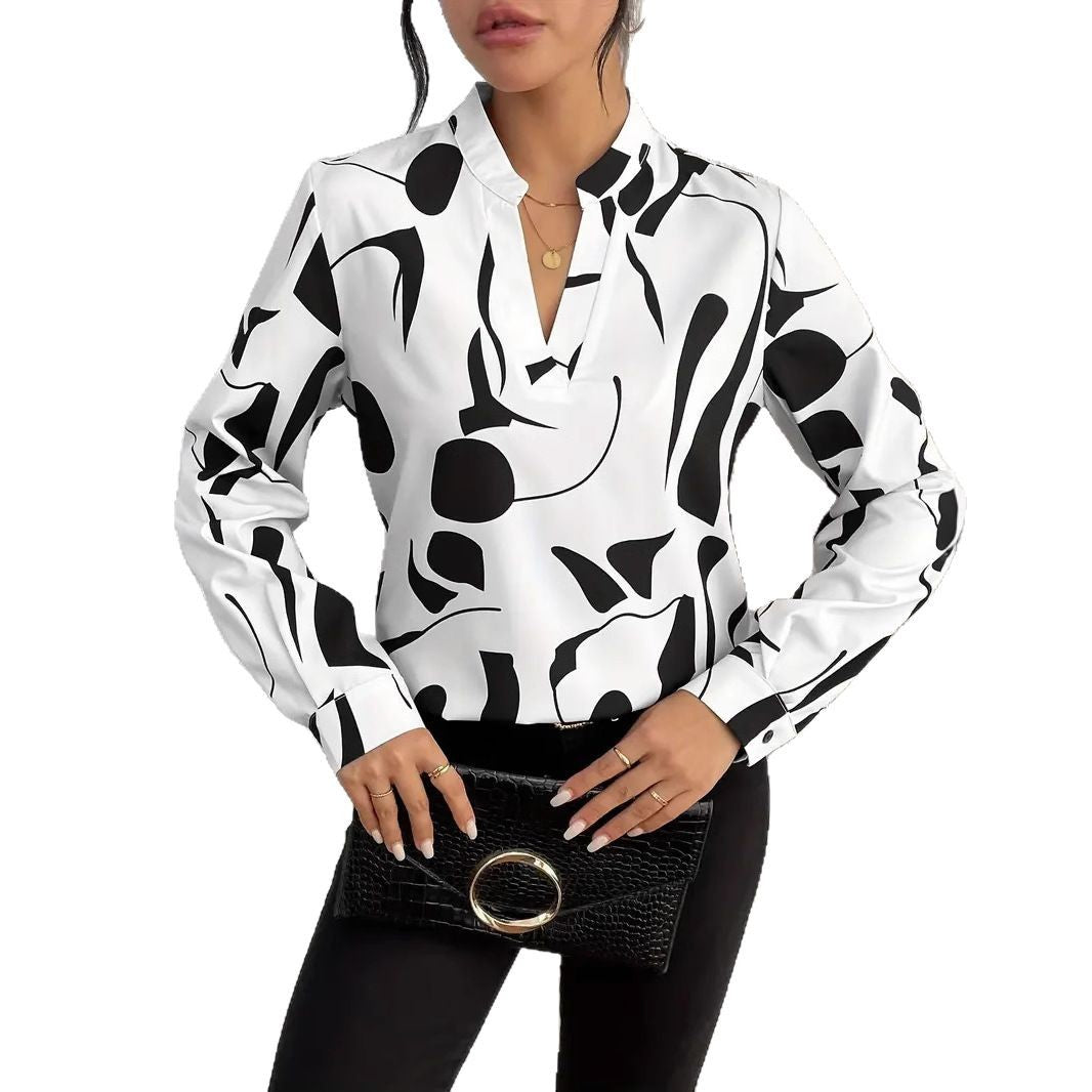Damen Elegante Bluse mit modernem Muster Drune