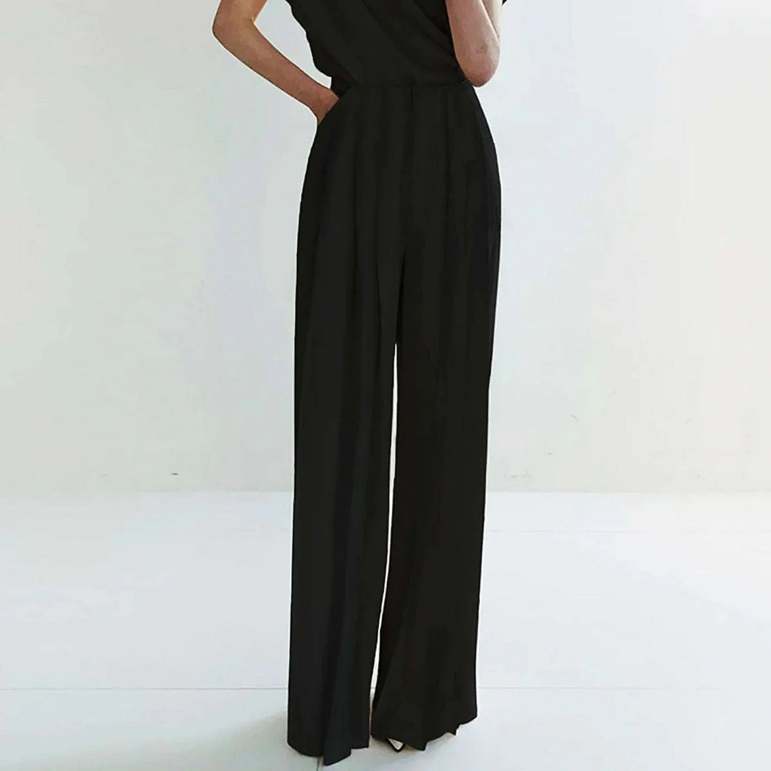 Damen Eleganter Jumpsuit mit weitem Bein und tailliertem Schnitt Drune
