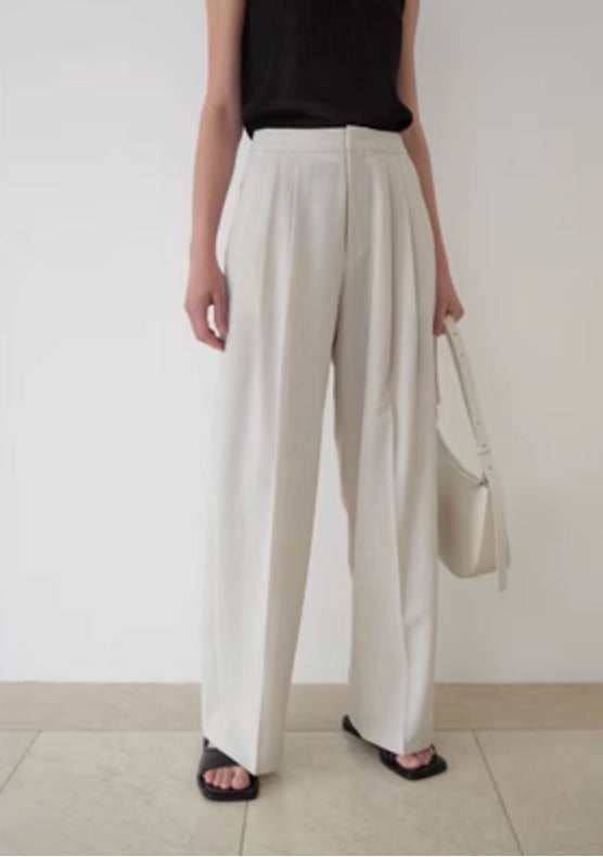 Damen elegante hoch geschnittene Plissee-Hose Drune
