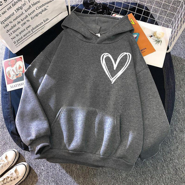 Damen Kapuzenpullover mit lieblichen Herzmotiv Drune