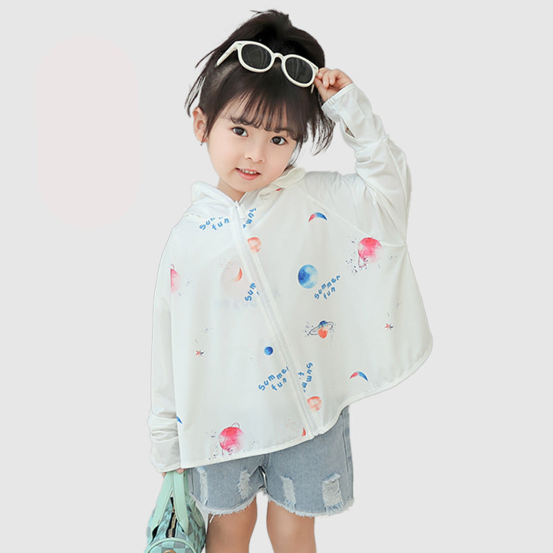 Kinder UV-Schutzjacke mit Kapuze und leichten atmungsaktiven Eigenschaften Drune