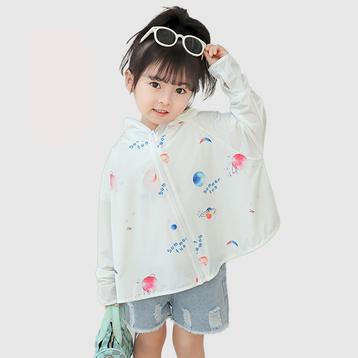 Kinder UV-Schutzjacke mit Kapuze und leichten atmungsaktiven Eigenschaften Drune