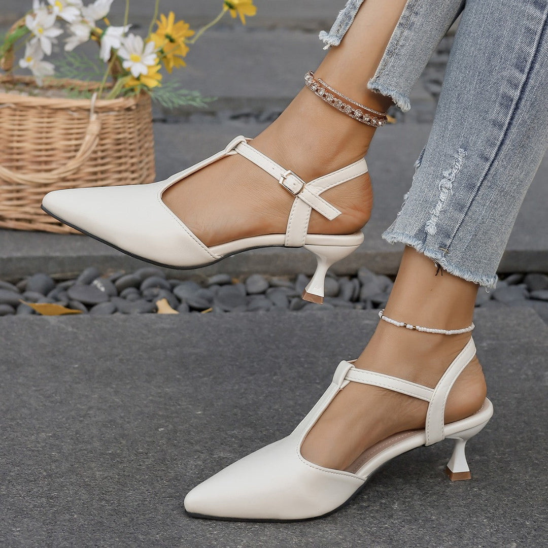 Damen Slingback-Pumps mit eleganter Spitze und komfortablem Blockabsatz Drune