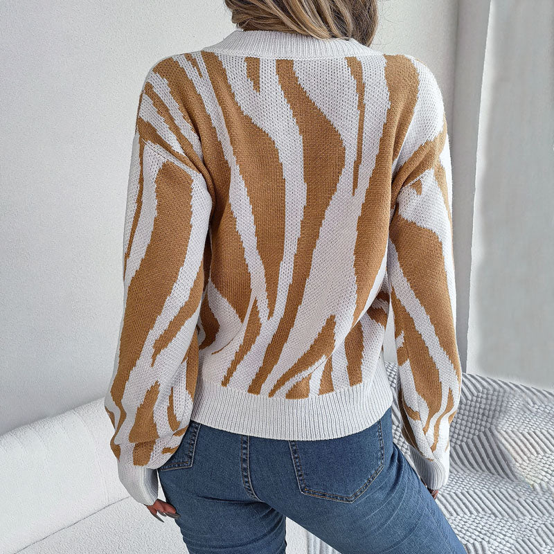 Drune | Modischer Pullover mit Gestricktem Farbblock