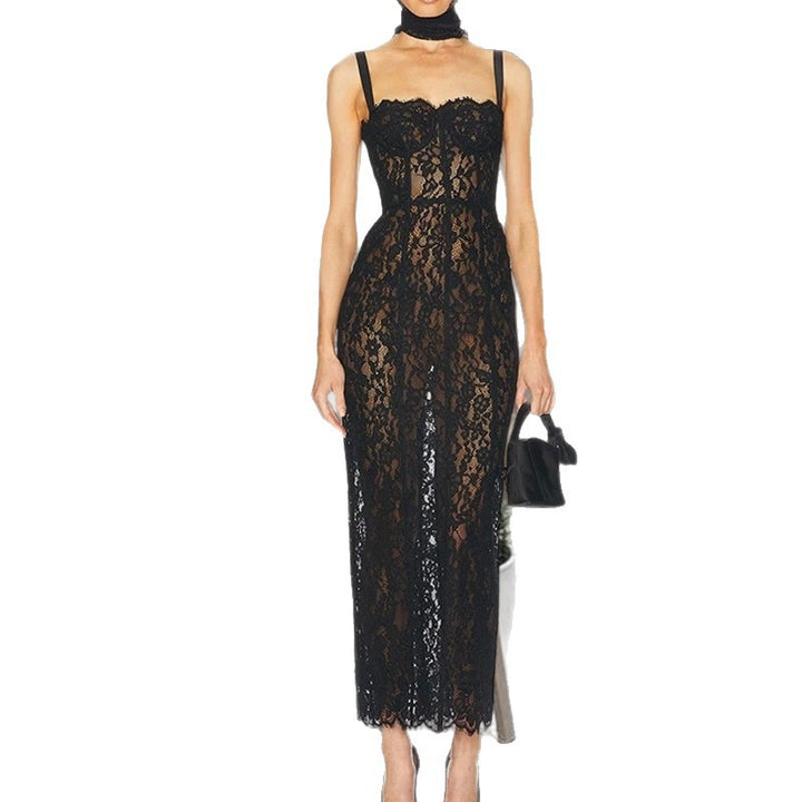 Damen Spitzen-Maxikleid mit verführerischem Design Drune