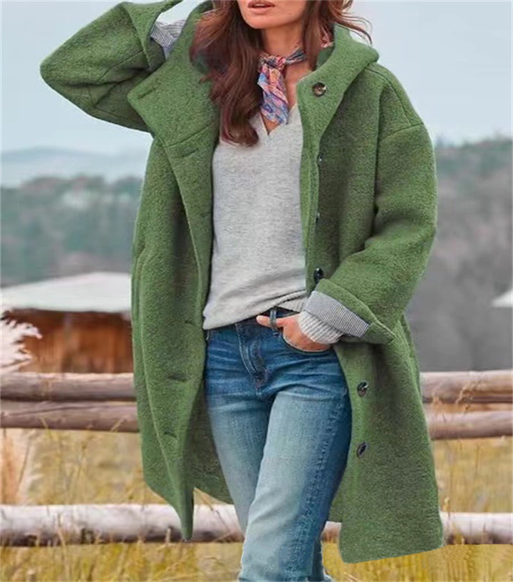 Damen modische Oversize-Wolljacke Drune