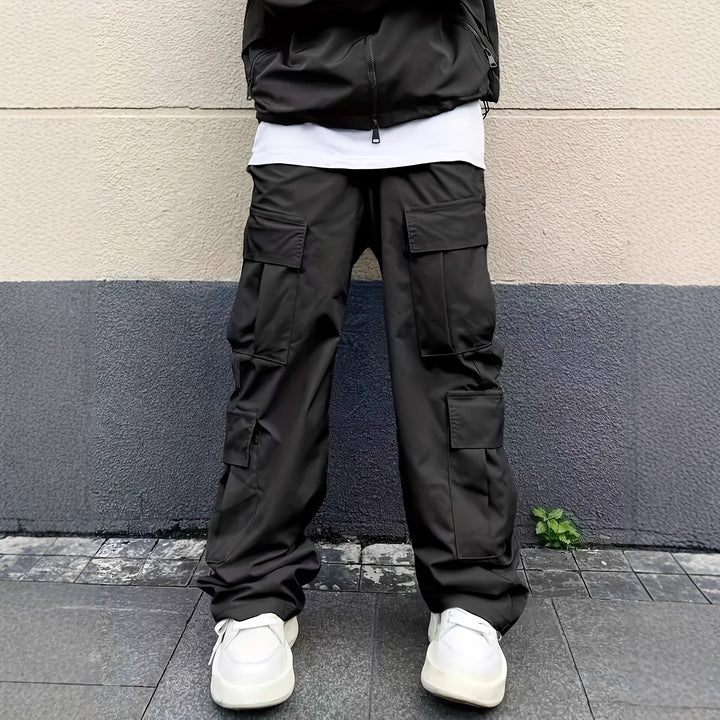 Herren funktionale Cargo-Hose mit vielseitigen Taschen und elastischem Bund Drune