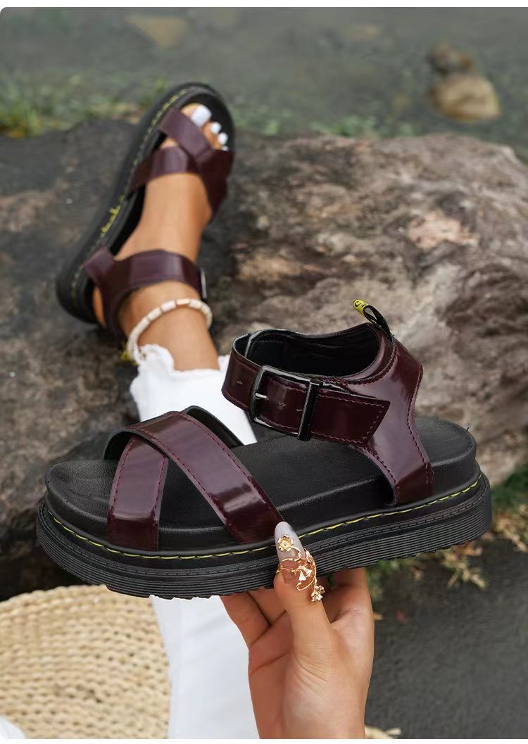 Damen Komfortable Riemchen-Sandalen mit verstellbarem Riemendesign und rutschfester Sohle Drune