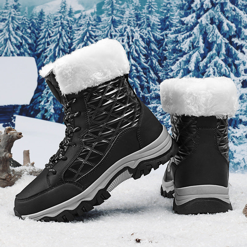 Damen Gefütterte Winterstiefel mit rutschfester Sohle und isolierendem Kunstfell Drune