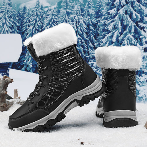 Damen Gefütterte Winterstiefel mit rutschfester Sohle und isolierendem Kunstfell Drune