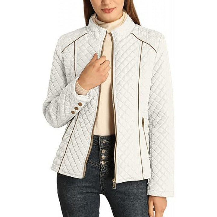 Damen gesteppte Freizeitjacke mit hohem Kragen Drune