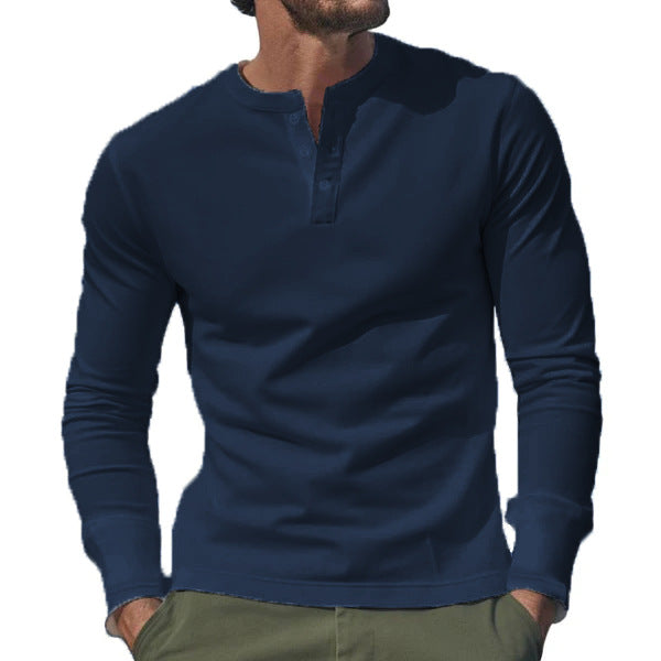 Herren nan Langarmshirt mit Knopfleiste und schmaler Passform Drune