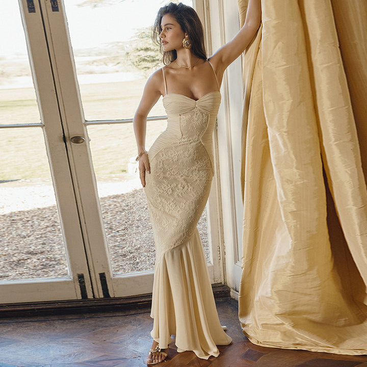 Damen Elegantes Wickelkleid mit Raffungen und asymmetrischem Rock Drune