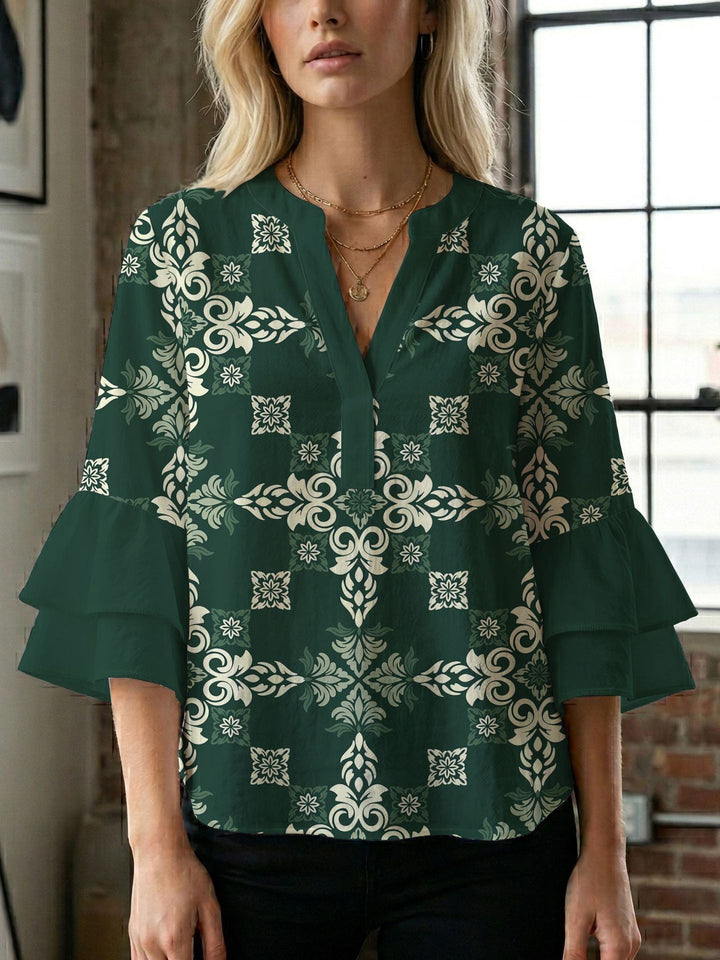 Damen Bluse mit wunderschönen floralem Design Drune