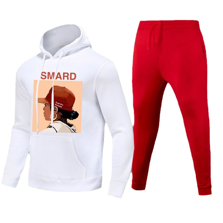 Damen Hoodie und Jogginghose Set im urbanen Stil mit kreativem Grafikdruck Drune