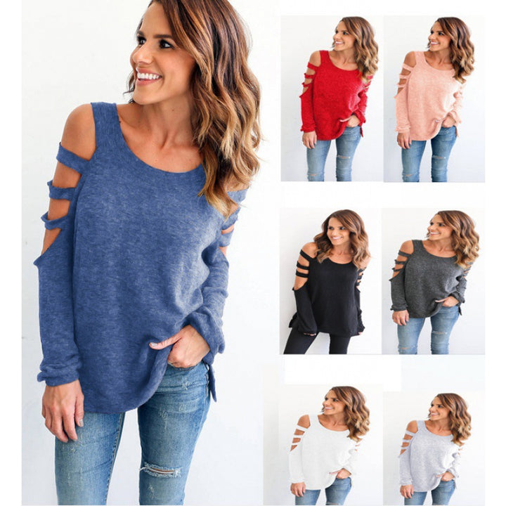Damen Freizeitlicher Cut-Out Pullover mit lässigem Schnitt Drune