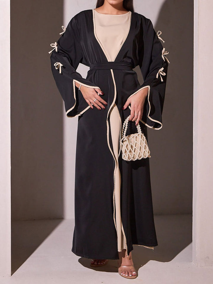 Damen Maxikleid mit eleganten Schleifendetails und fließendem Schnitt Drune
