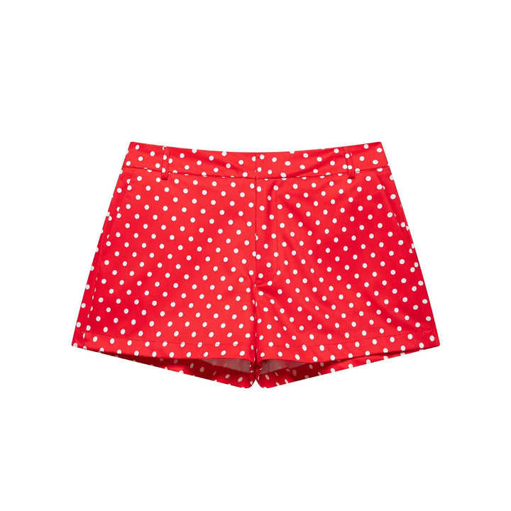 Damen nan weite High-Waist Schlaghose mit Punkteprint und elastischem Bund Drune