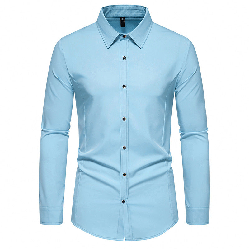 Herren modisches Langarmhemd mit elegantem Schnitt Drune