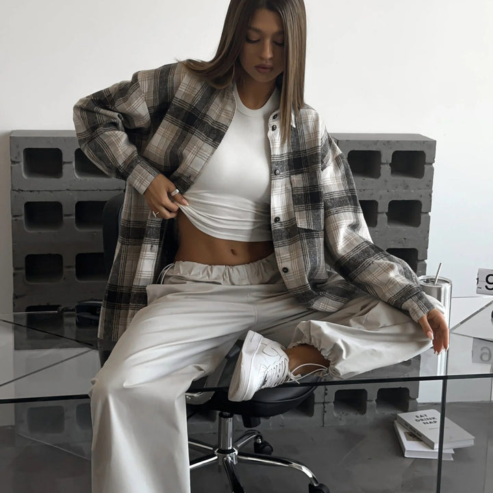 Damen Freizeithose mit elastischem Bund und weitem Schnitt Drune