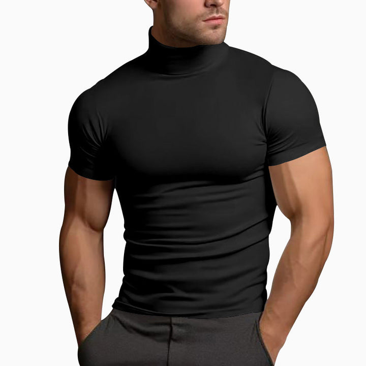 Herren Langarm-Turtleneck-Shirt aus atmungsaktivem Stretchmaterial Drune