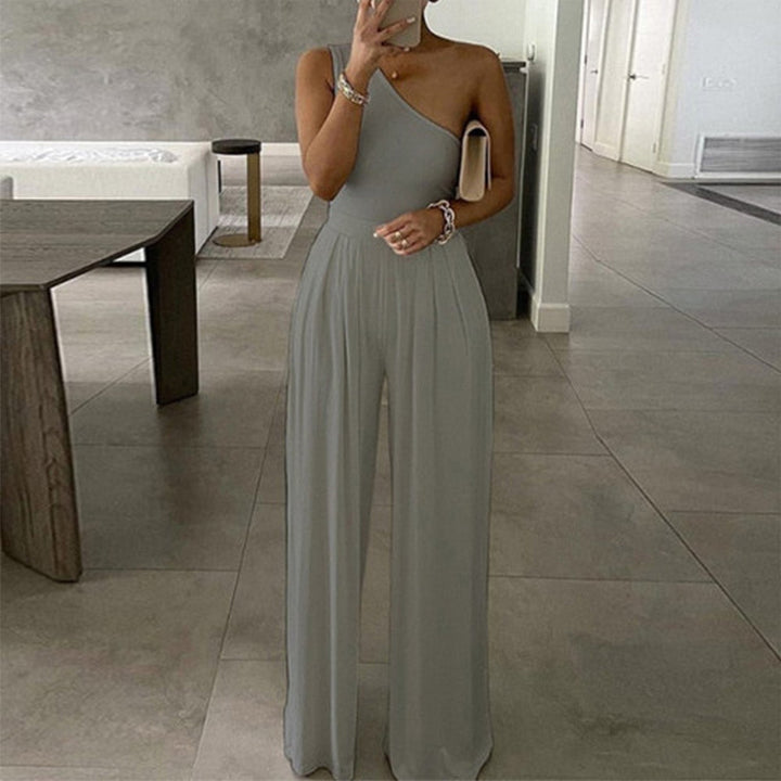 Damen Elegante Ein-schulter Jumpsuit Drune