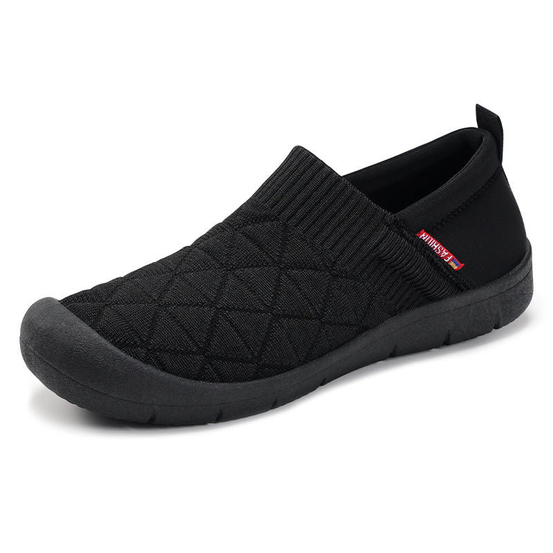 Damen nan atmungsaktiver gestrickter Slip-On Komfort-Halbschuh mit elastischem Schaft und stoßdämpfender EVA-Sohle Drune