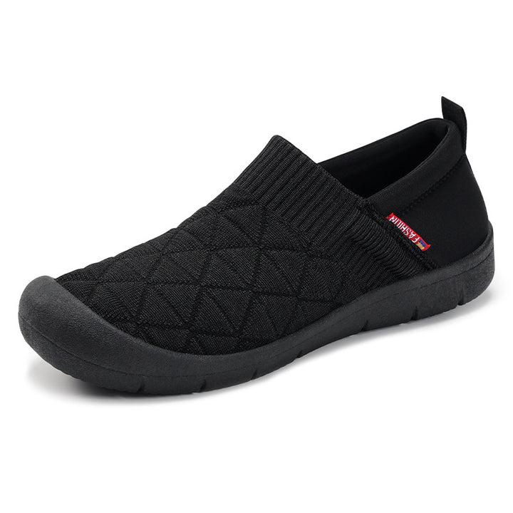 Damen nan atmungsaktiver gestrickter Slip-On Komfort-Halbschuh mit elastischem Schaft und stoßdämpfender EVA-Sohle Drune