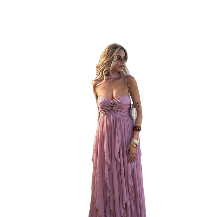 Damen Maxi-Kleid im Vintage-Stil Drune