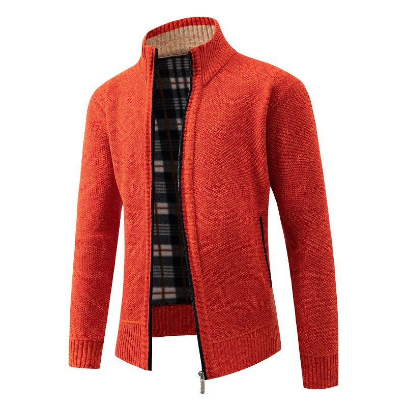 Herren Strickjacke mit modernem Stehkragen und praktischen Seitentaschen Drune