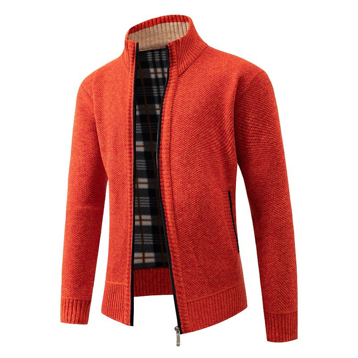 Herren Strickjacke mit modernem Stehkragen und praktischen Seitentaschen Drune
