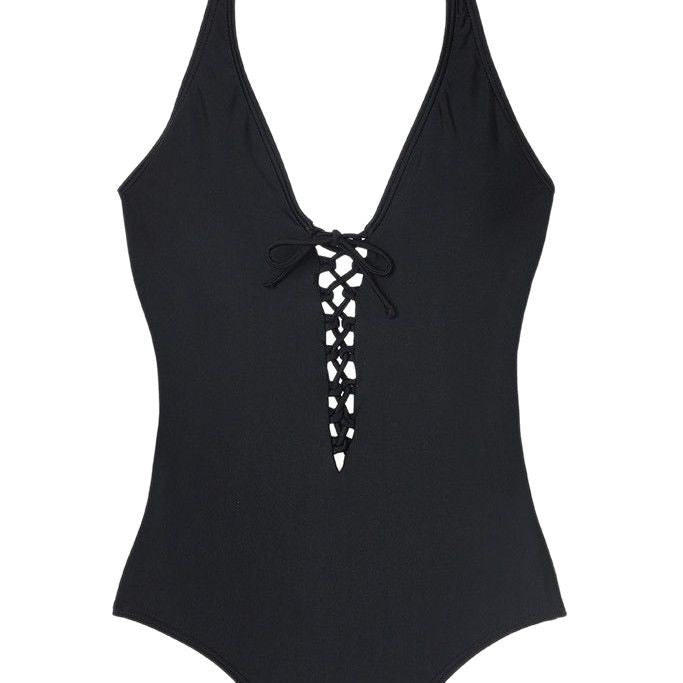Damen Einteiliger Badeanzug mit tiefem V-Ausschnitt und modischen Cut-Out-Details Drune