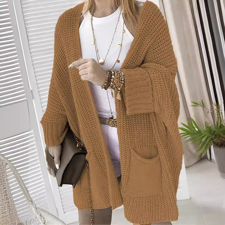 Damen Grobstrickjacke mit tiefen Taschen und lässiger Passform Drune