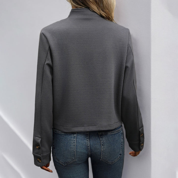 Damen Kurzjacke mit strukturiertem Stoff und modischen Knöpfen Drune