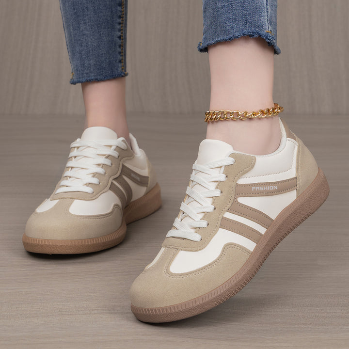 Damen nan retro-inspirierter Low-Top Sneaker mit Velours- und Synthetikbesatz Drune