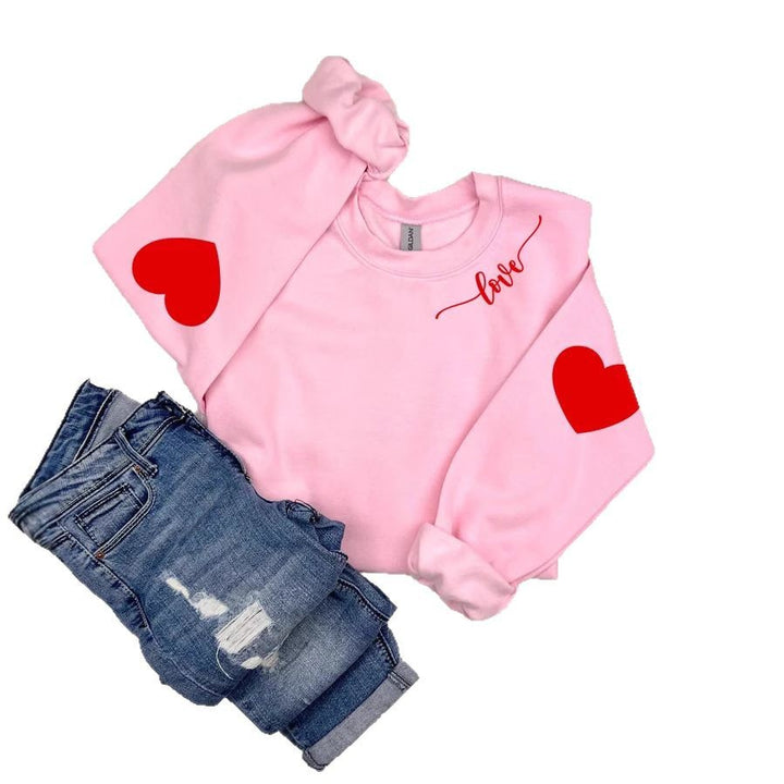 Damen Sweatshirt mit Herzen-Design und lässigem Schnitt Drune