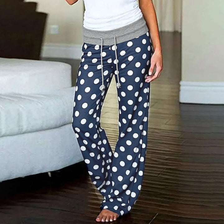 Damen Freizeithose mit weitem Schnitt und farbenfrohem Polka Dot Design Drune