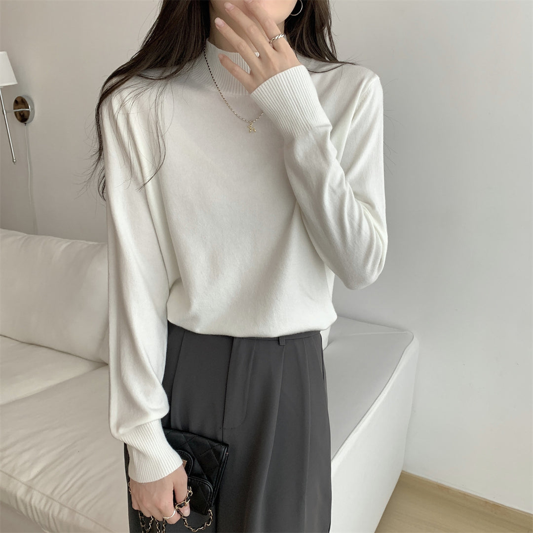 Damen Feinstrickpullover mit modernem Stehkragen und lässigem Schnitt Drune