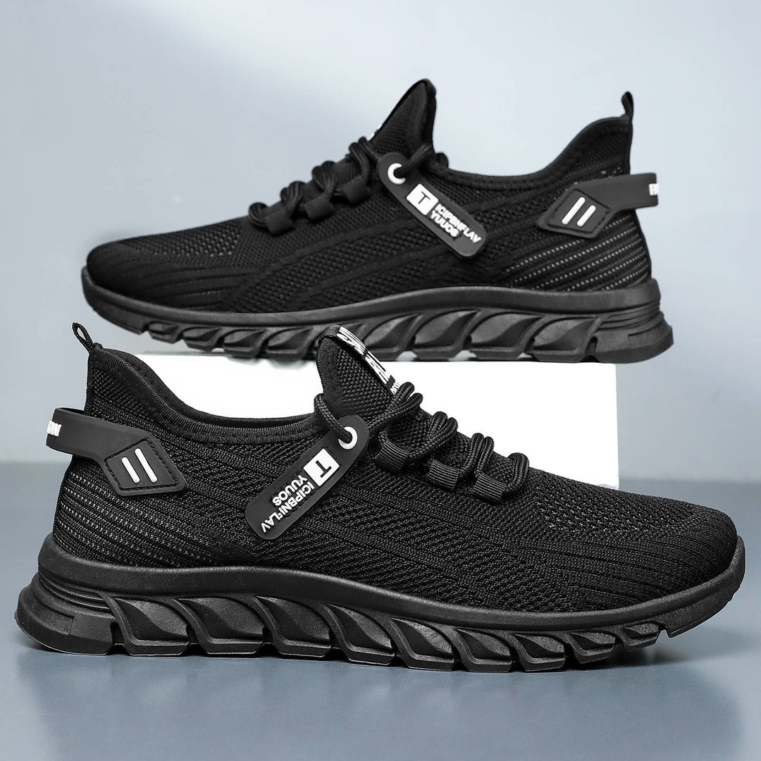 Herren nan atmungsaktiver Strick-Chunky-Sneaker mit elastischem Einstieg, stabiler Dämpfungssohle und Zuglasche Drune