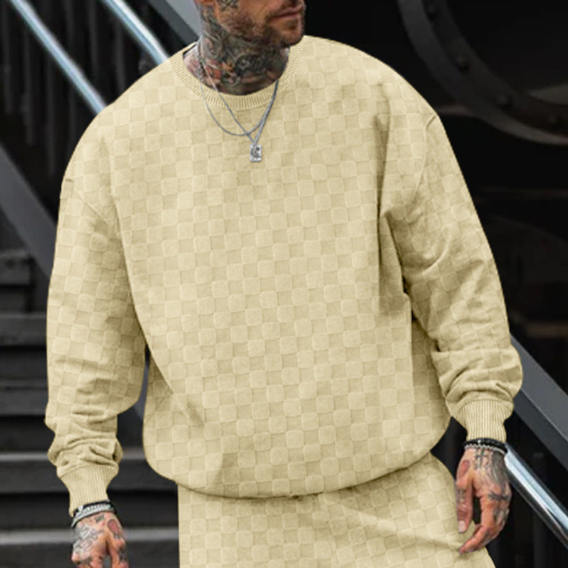 Herren lässiger oversized Sweatshirt mit strukturiertem Design Drune