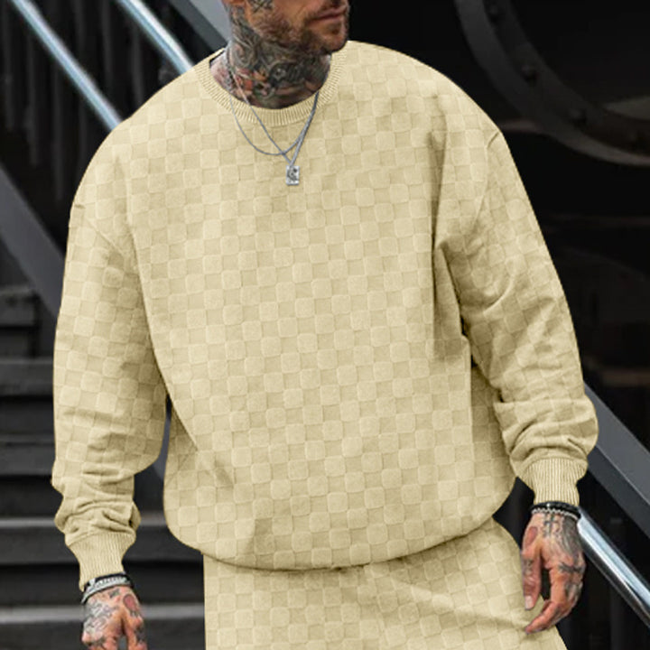 Herren lässiger oversized Sweatshirt mit strukturiertem Design Drune