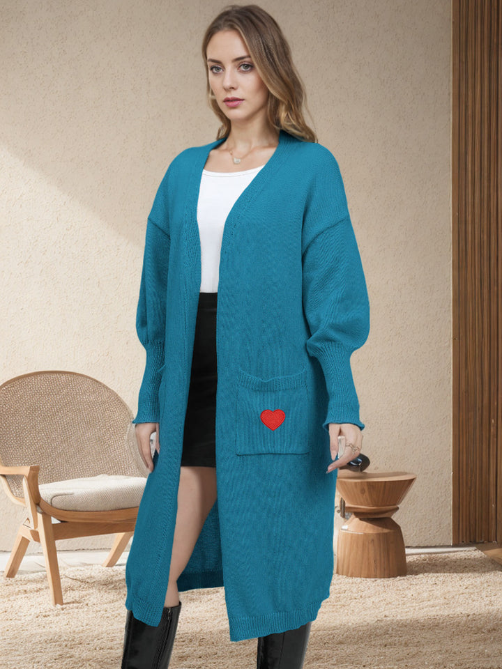 Damen Strickjacke mit Herzapplikationen und lockerer Passform Drune