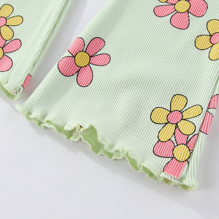 Mädchen Flared Leggings mit floralem Design Drune