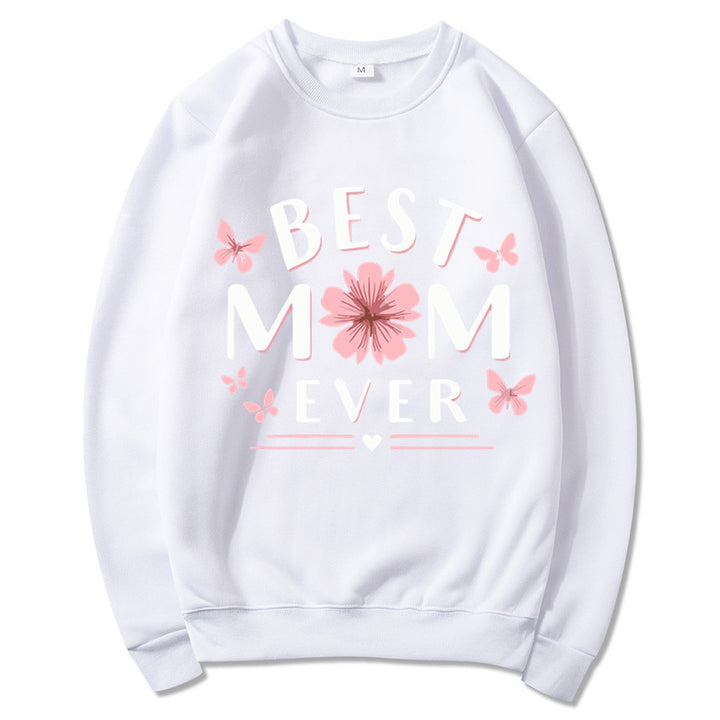 Damen Sweatshirt mit verspieltem Lieblingsspruch und floralem Design Drune