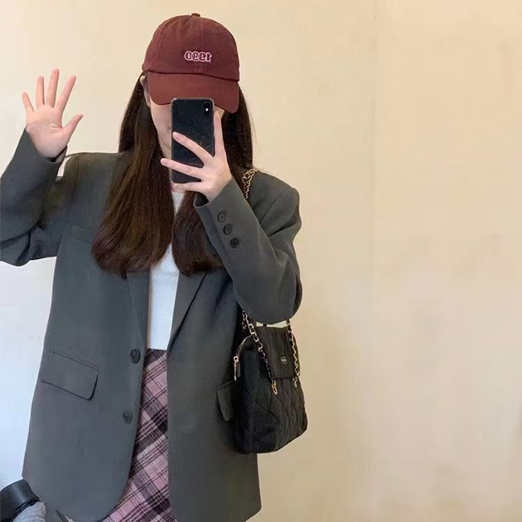 Damen Oversized Blazer mit Taschen Drune