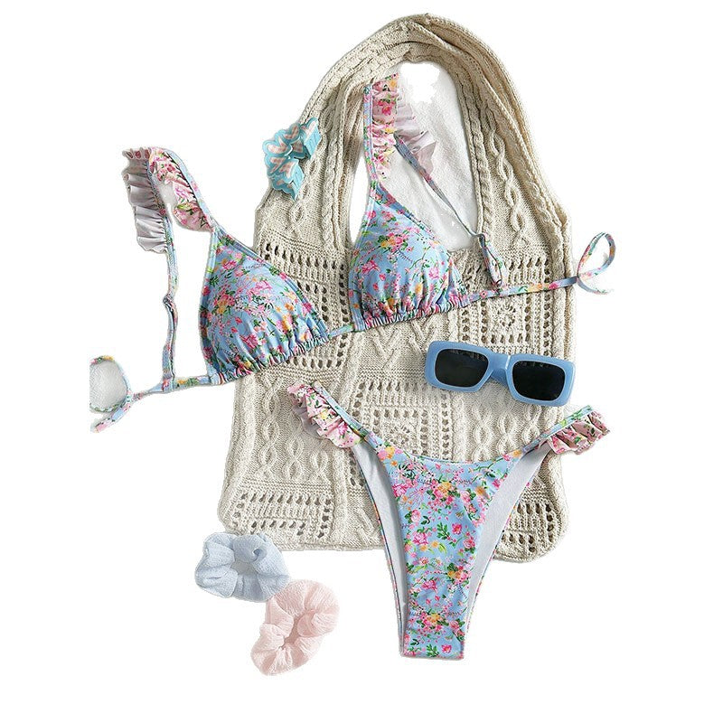 Damen Bikini-Set mit verspieltem Rüschen Detail Drune