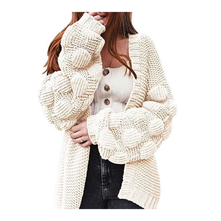 Damen Strickjacke mit strukturierten Ärmeln Drune