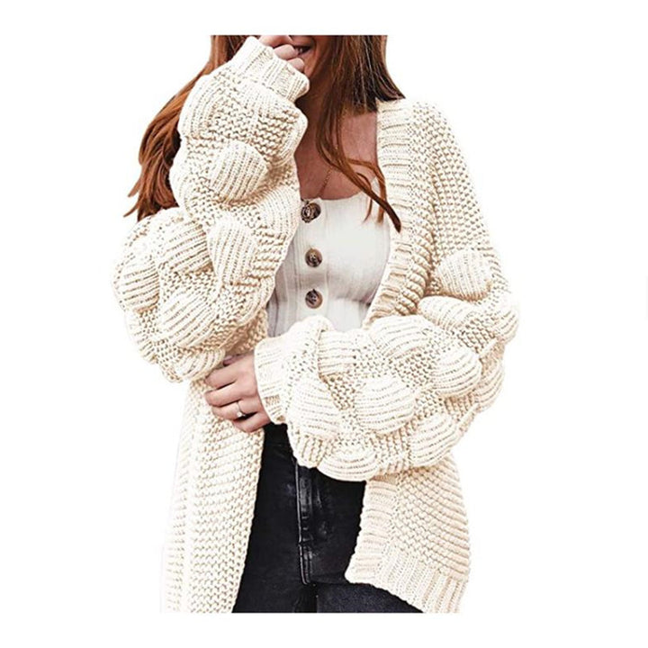 Damen Strickjacke mit strukturierten Ärmeln Drune