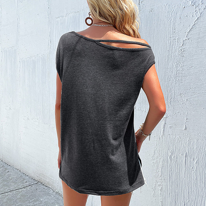 Damen lässiges Oberteil mit verspielten Cut-Outs und Knotendetails Drune